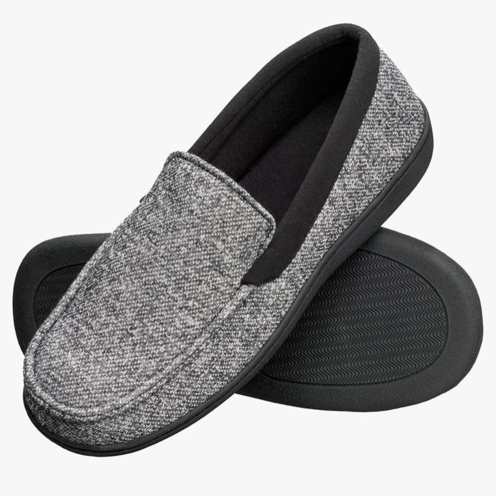 COPY - Hanes Men’s Memory Foam Gray and Black Slip-On Loafers